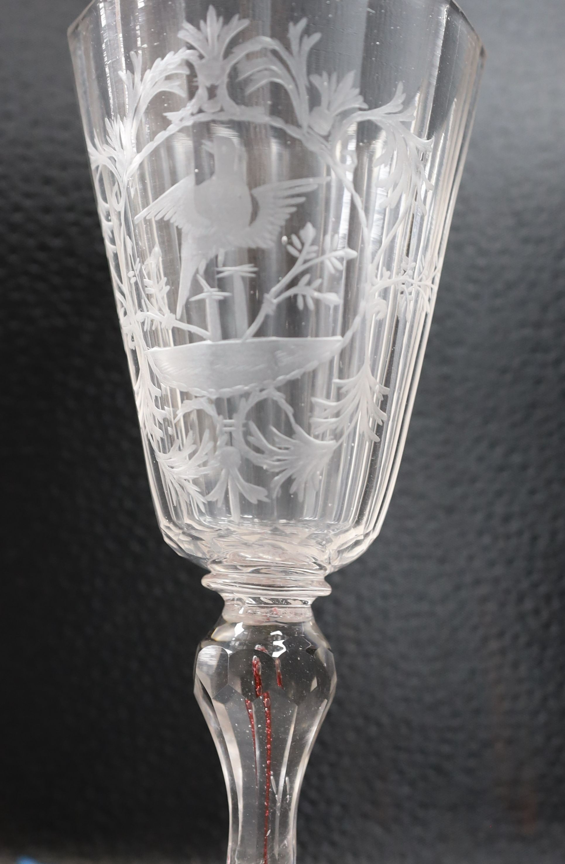 Three 18th/19th century Continental drinking glasses - tallest 20cm - Image 4 of 4