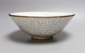 A Chinese crackle glaze bowl - 27cm diameter