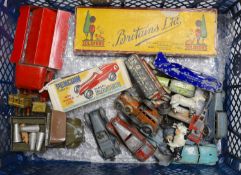 Pre-war toys including Britain's Ironside series box and associated contents, Hornby Series