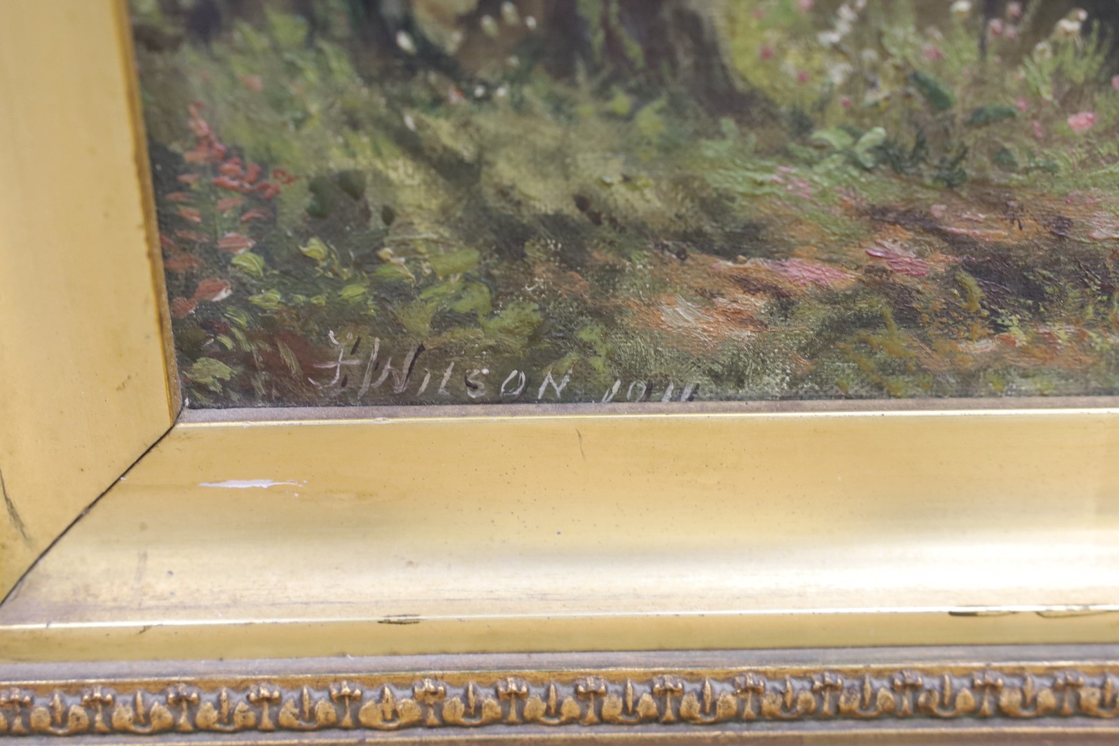 F. Wilson, pair of oils on canvas, Views along The Thames including Windsor Castle, signed and dated - Image 4 of 4