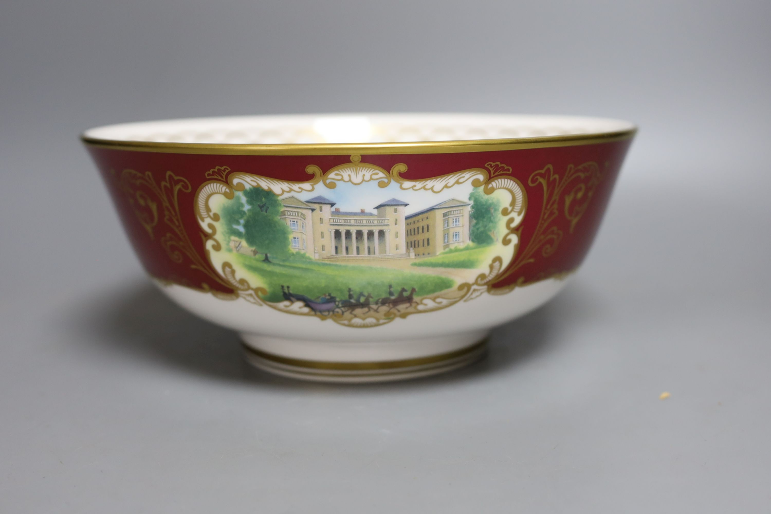 A boxed Royal Worcester Scenes flight bowl, limited edition no. 43 of 250 - 26cm diameter - Image 2 of 6