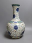 A Chinese doucai bottle vase - 39cm tall