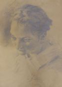 Garcia Fioresi (Italian, 1888-1968), pencil drawing, Head study, signed and dated 1921, 37 x 27cm