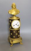 Dresden 'bust' mantle clock - 46cm high