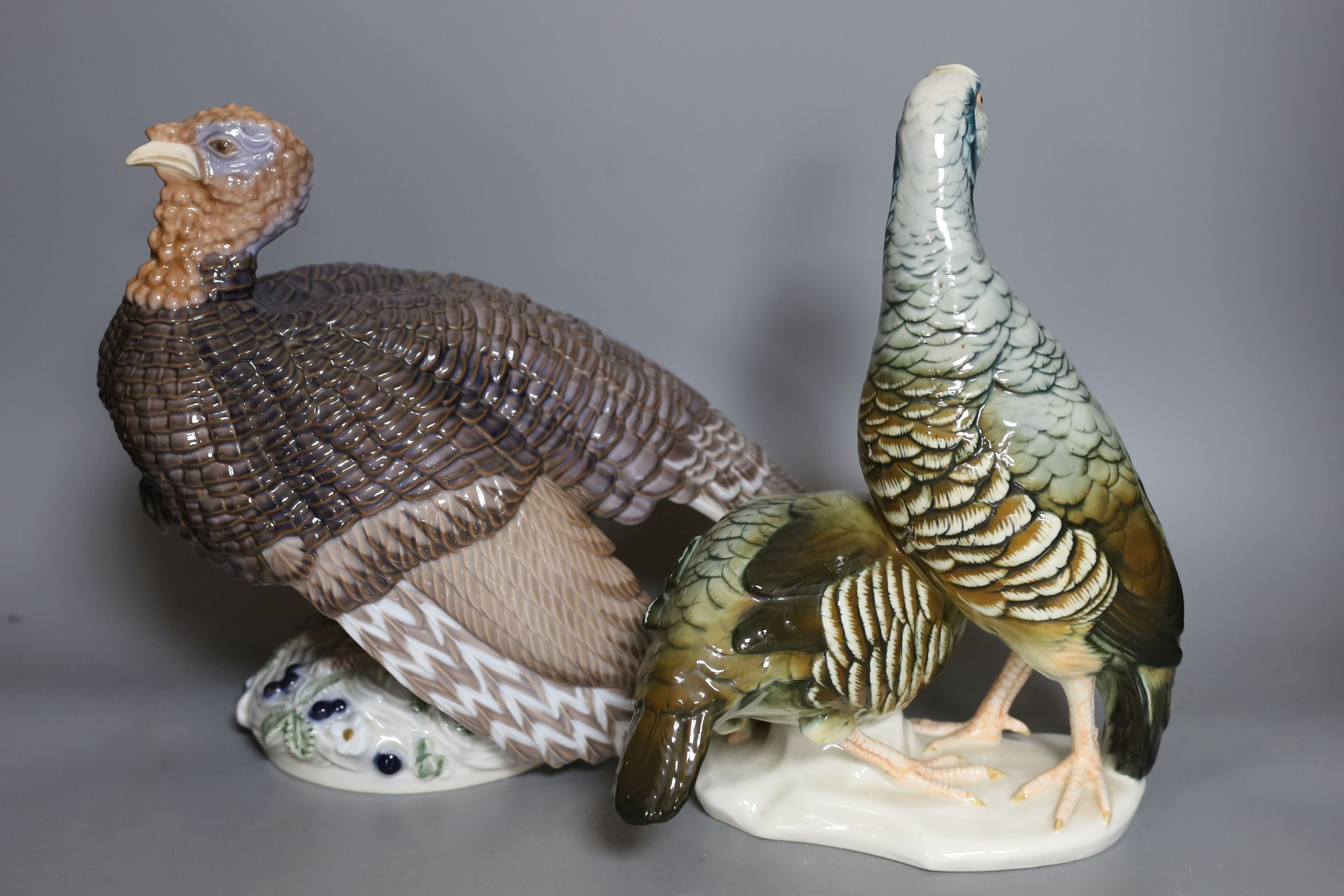A Rosenthal porcelain model of two guinea fowl impressed model number 205, a Bing & Grondhal limited - Image 7 of 8