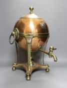 A brass and copper urn - 44cm high