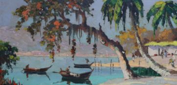 Cecil R. D'Oyly-John (1906-1993), oil on canvas, 'Trinidad, West Indies', inscribed verso, 29 x