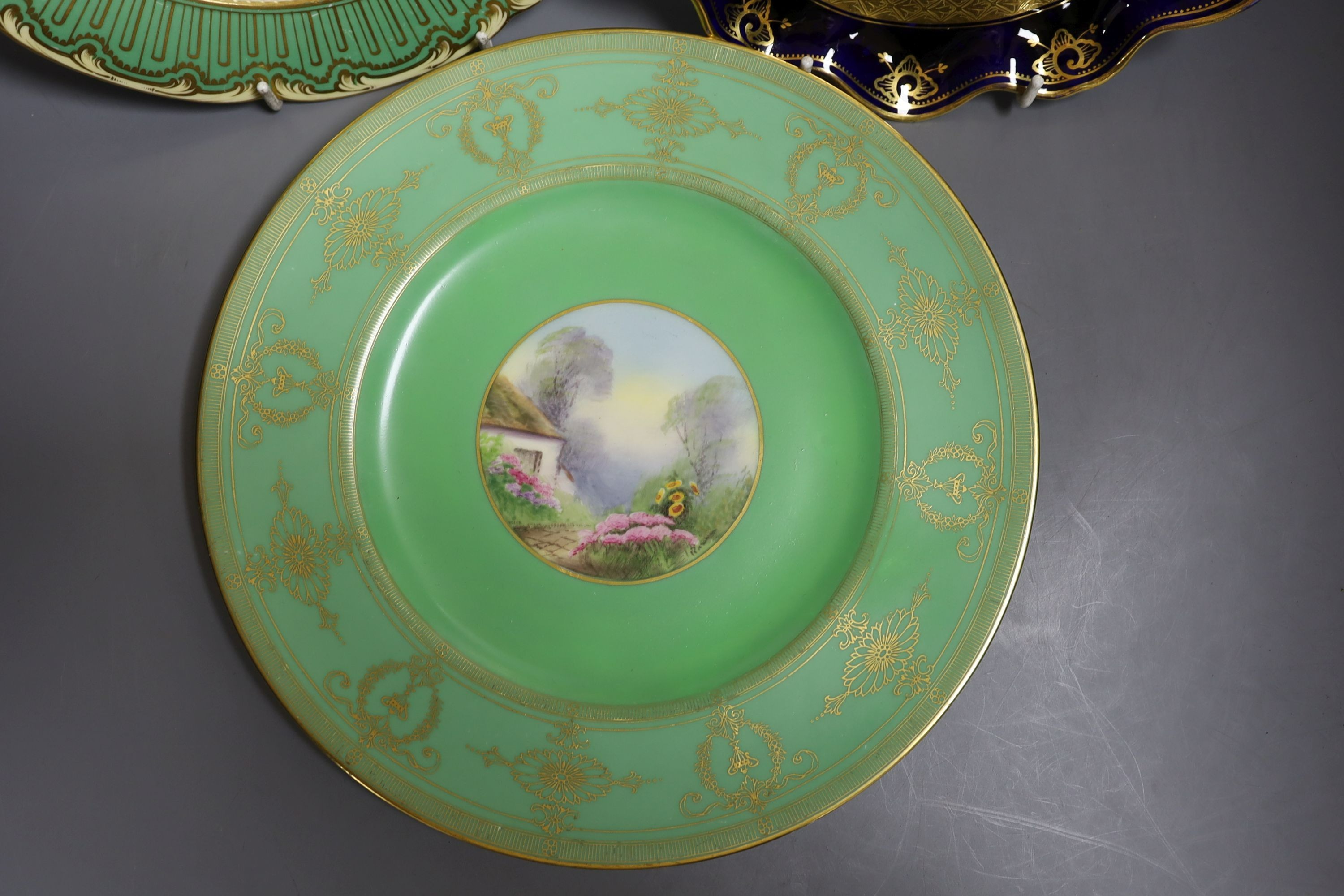 Four English porcelain topographical painted plates, to include Coalport, Royal Worcester and a - Image 4 of 6