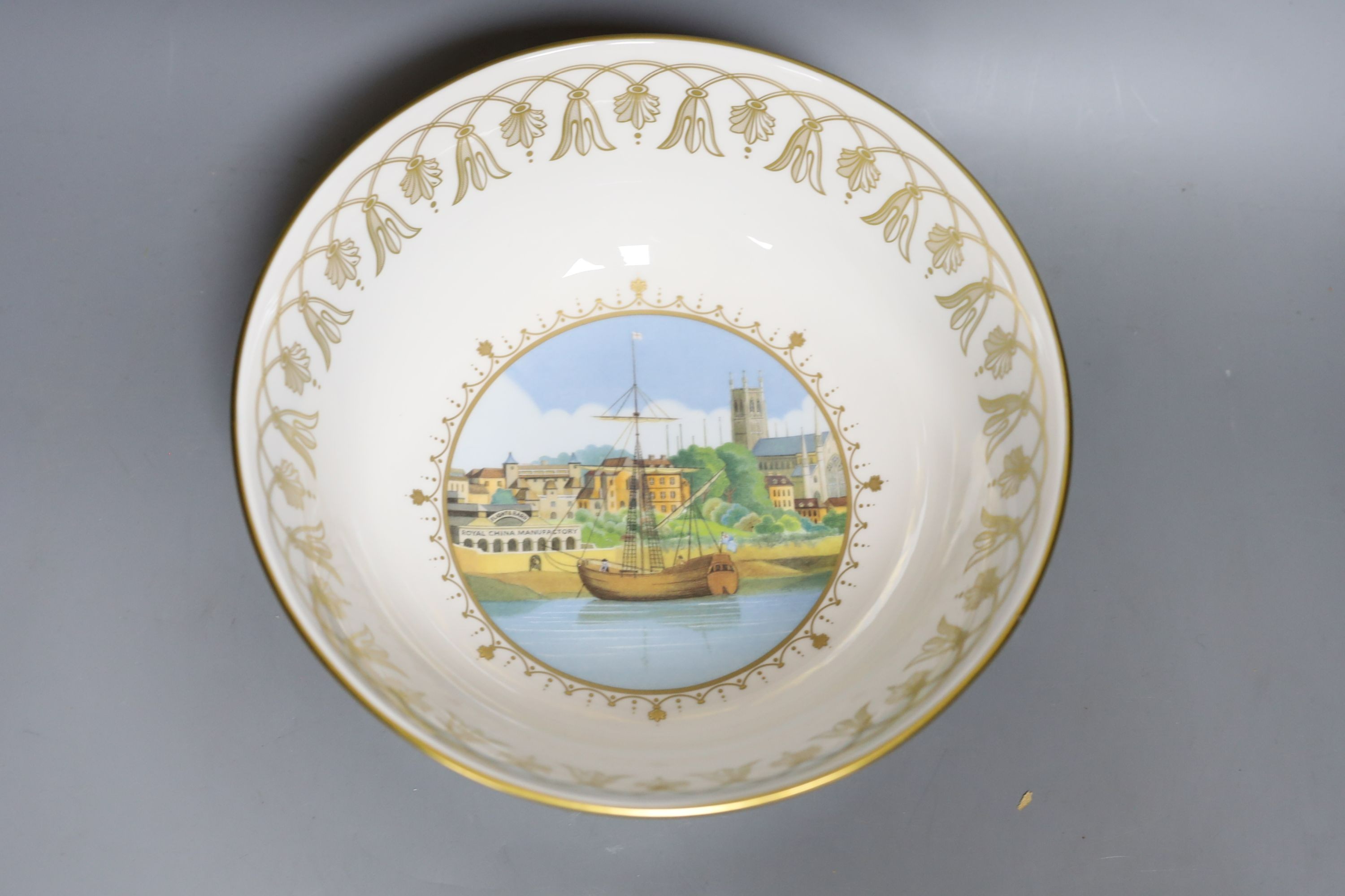 A boxed Royal Worcester Scenes flight bowl, limited edition no. 43 of 250 - 26cm diameter - Image 4 of 6