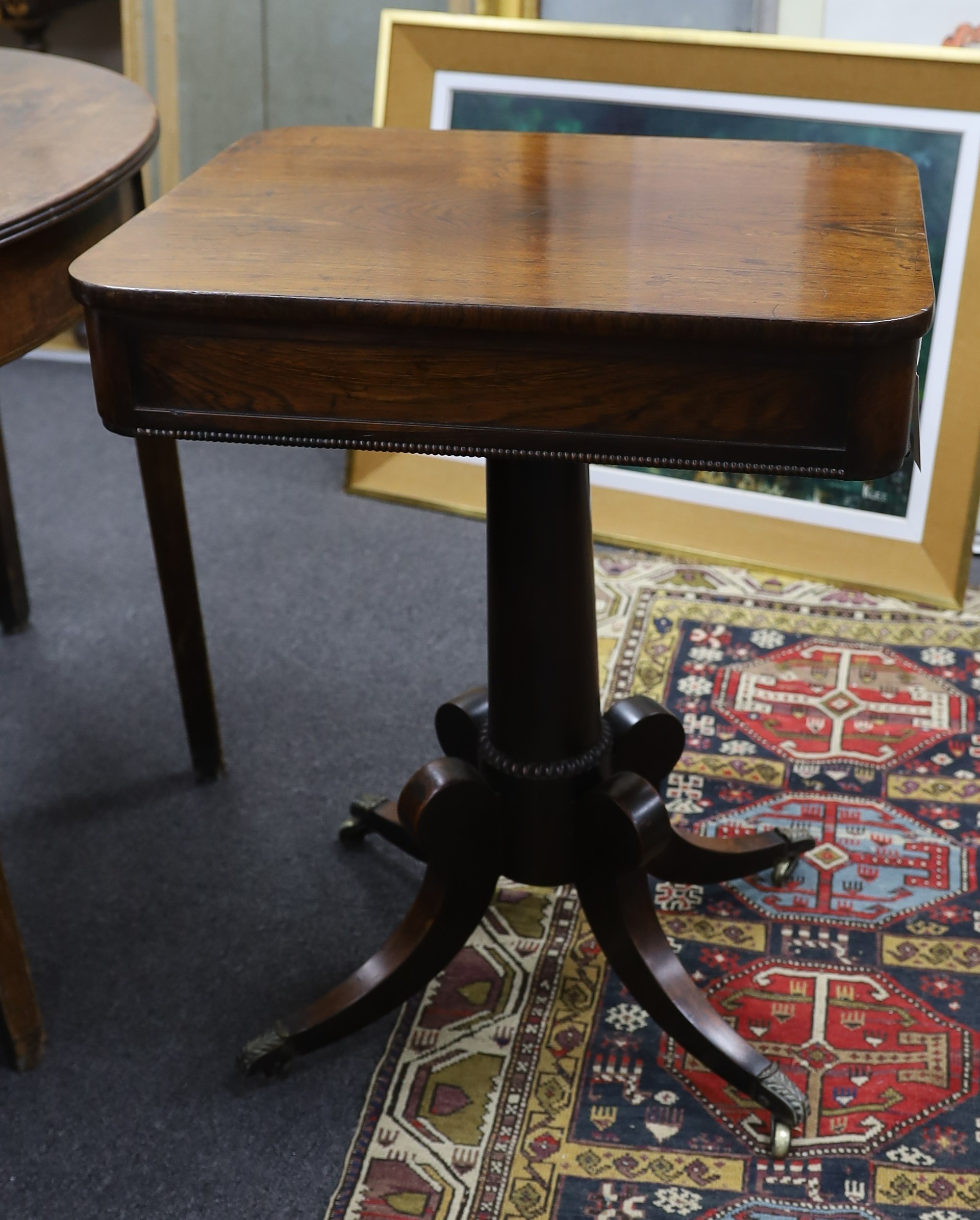 A Regency rectangular rosewood side table, width 56cm, depth 45cm, height 72cm - Image 3 of 3