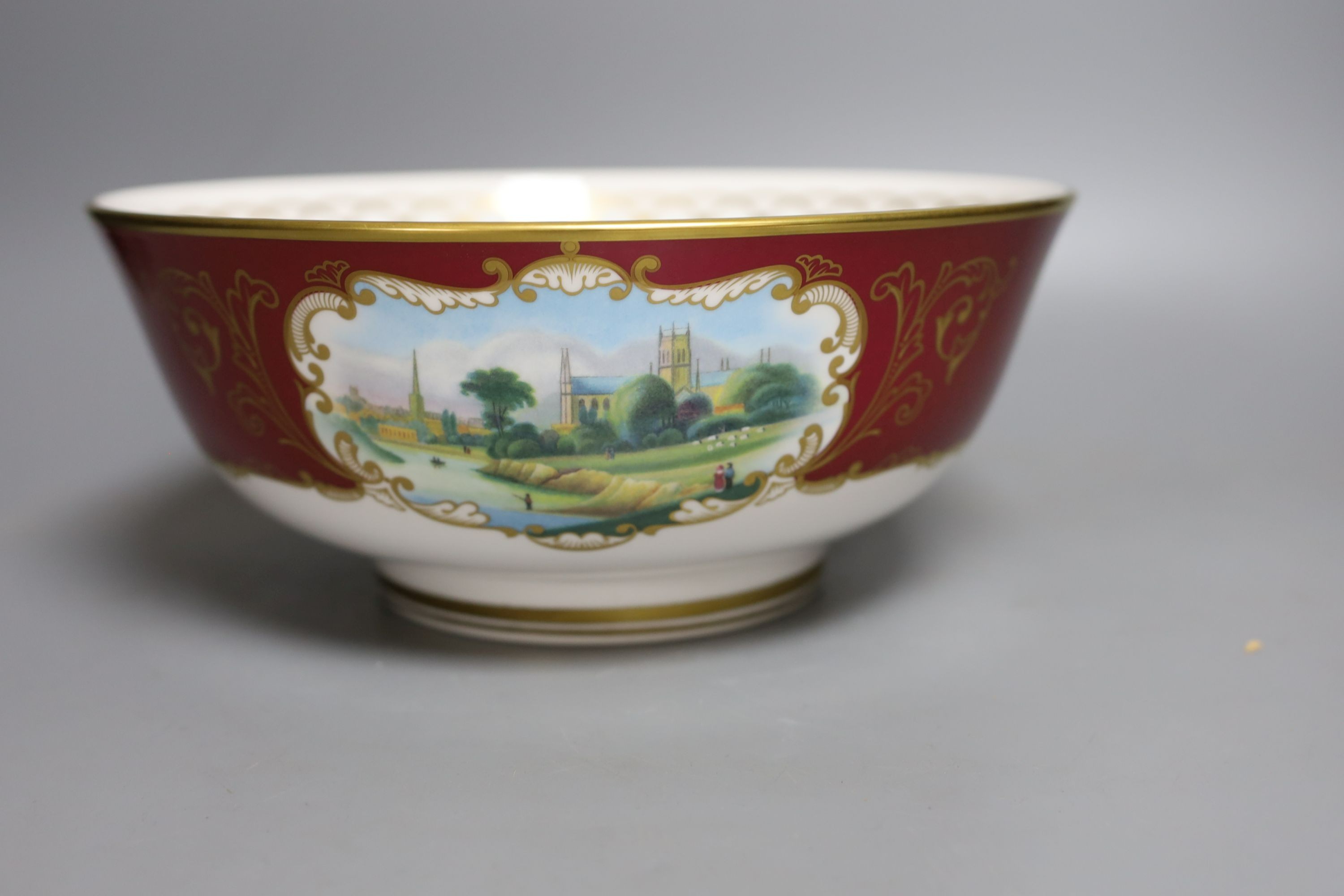 A boxed Royal Worcester Scenes flight bowl, limited edition no. 43 of 250 - 26cm diameter - Image 3 of 6