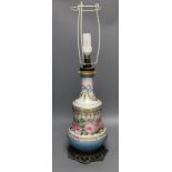 A Paris porcelain vase mounted as a lamp - 45.5cm tall