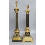 Two Corinthian table lamps - tallest 66cm