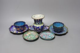 A group of Canton enamelled tableware