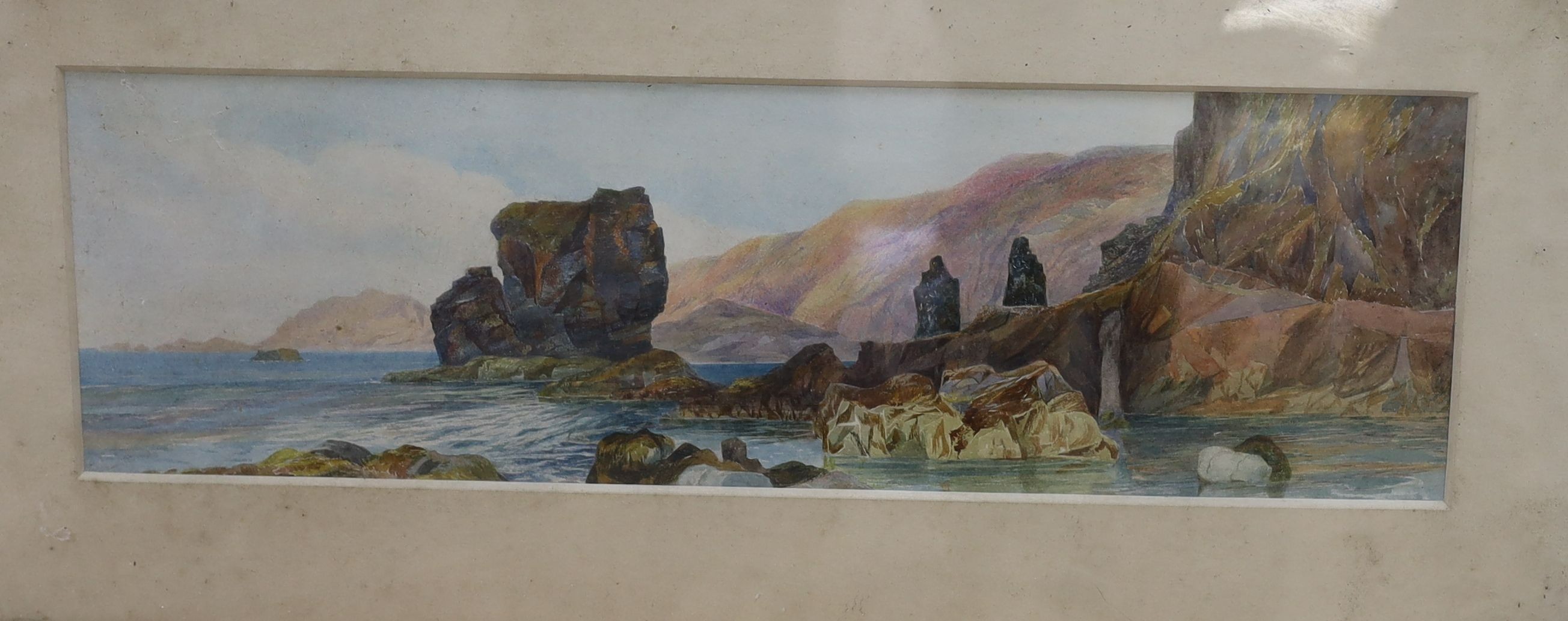 F.E. Thomas (19th C.), three watercolours, 'In a wood, Clackford, South Devon', 'Les Autelets, Sark' - Image 3 of 4