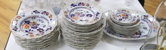 An early 19th century 35 piece Hicks and Meigh, pattern 53 "Stone China" part dinner service