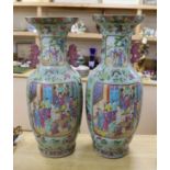 A pair of large Oriental vases (a.f.) 65cm