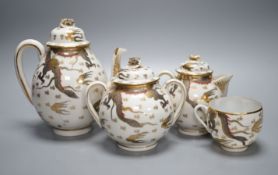 A Japanese eggshell porcelain six-piece tea service