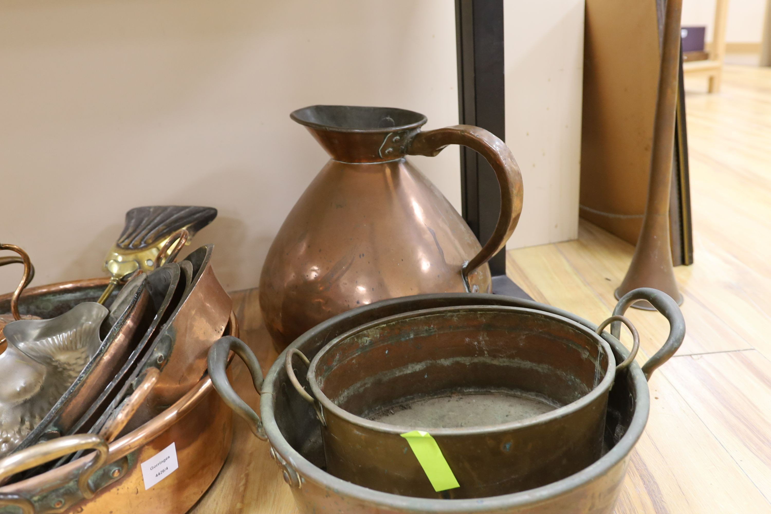 Assorted Copperwares to include fish jelly mould and Victorian coach horn - Image 6 of 6