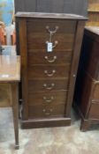 A 20th century mahogany Wellington chest, width 55cm, depth 41cm, height 114cm