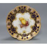A Royal Worcester fruit painted dish by R. Sebright - 24cm diameter