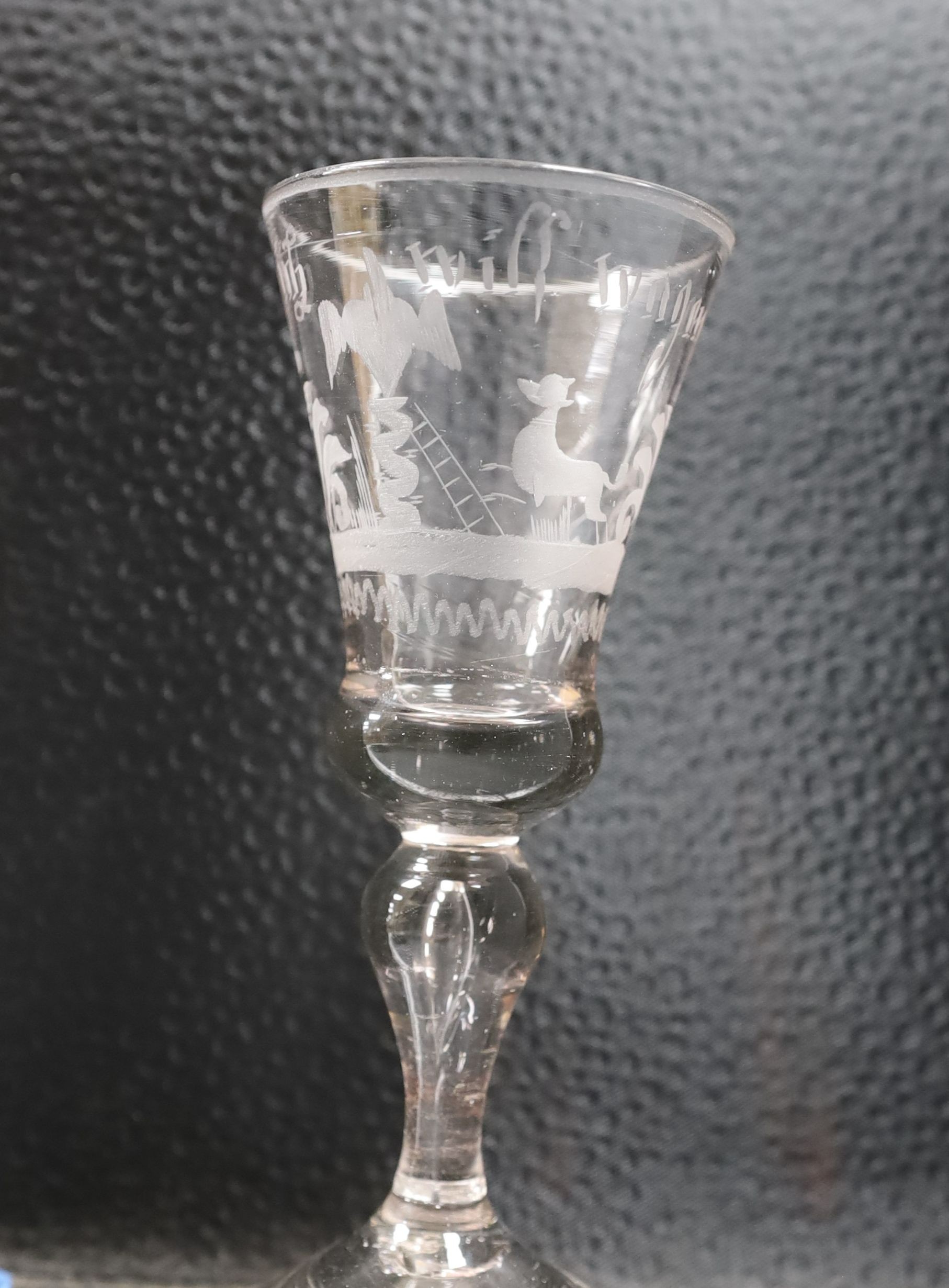 Three 18th/19th century Continental drinking glasses - tallest 20cm - Image 2 of 4