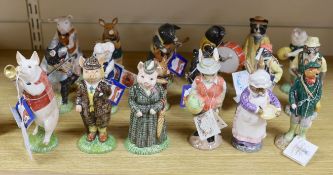 Eighteen Beswick figures, to include the Pig Promenade (10), and English Country Folk (8)