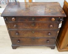 A small 18th century mahogany chest, (formerly a bachelor's chest) width 75cm, depth 37cm, height