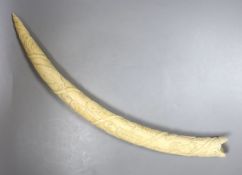 A 19th-century Luango tribal carved ivory tusk, Democratic Republic of Congo