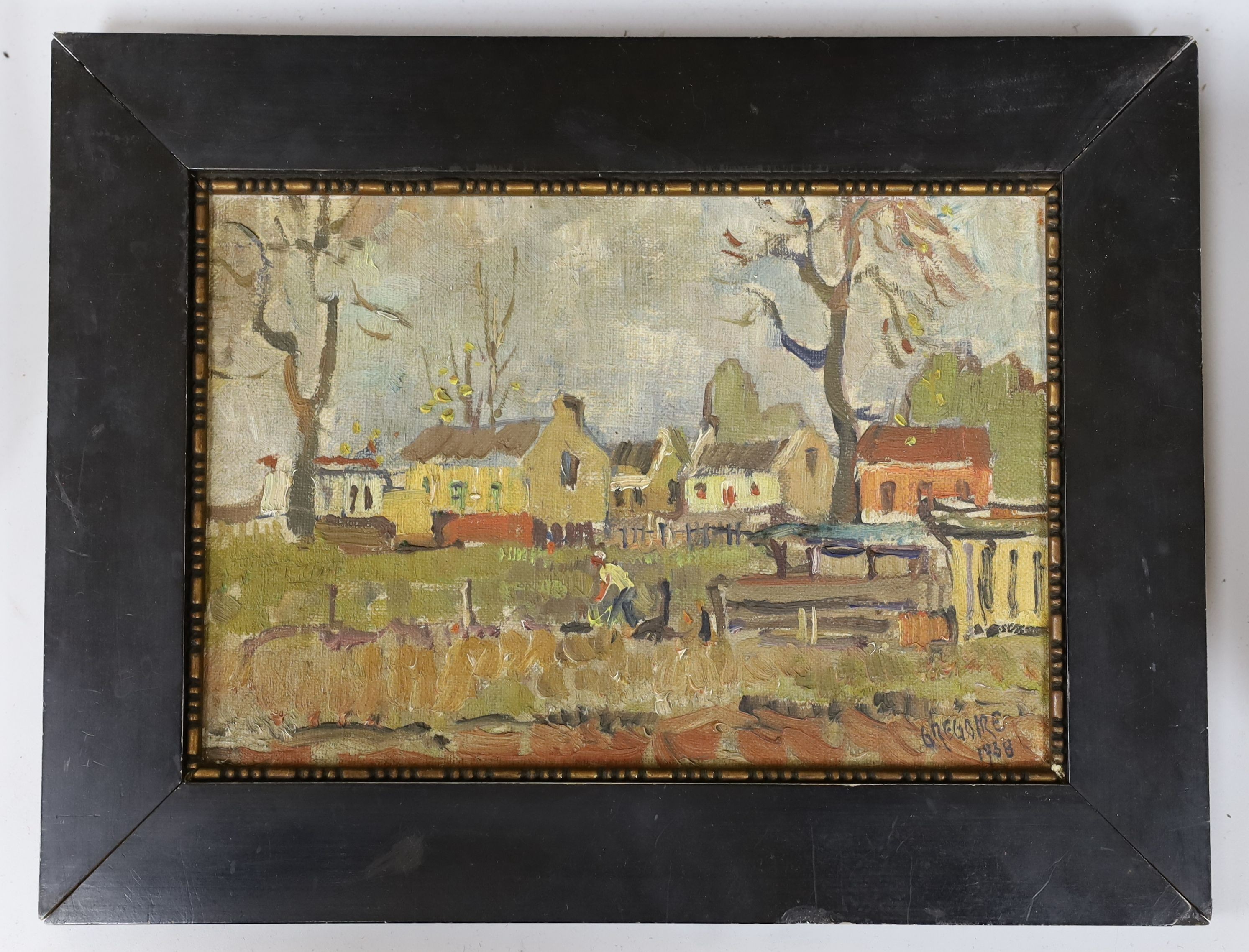 Gregoire Johannes Boonzaier (1909-2005), oil on canvas board, View of a village, signed and dated - Image 2 of 4