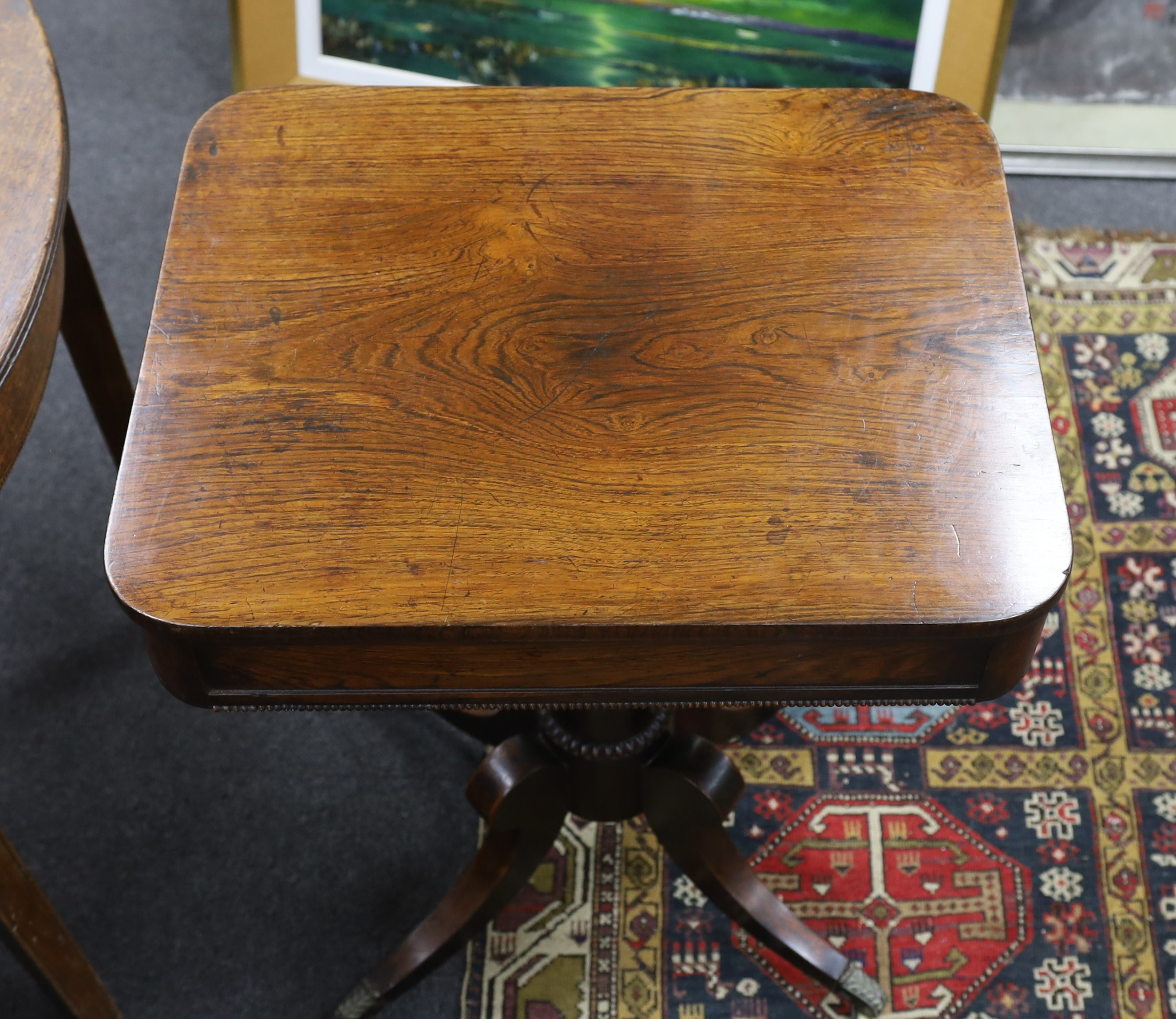 A Regency rectangular rosewood side table, width 56cm, depth 45cm, height 72cm - Image 2 of 3