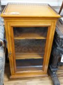 An Edwardian style satinwood sheet music cabinet, width 48cm, depth 38cm, height 85cm