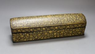 A 19th century Persian painted papier mache scribe's box - 26cm long