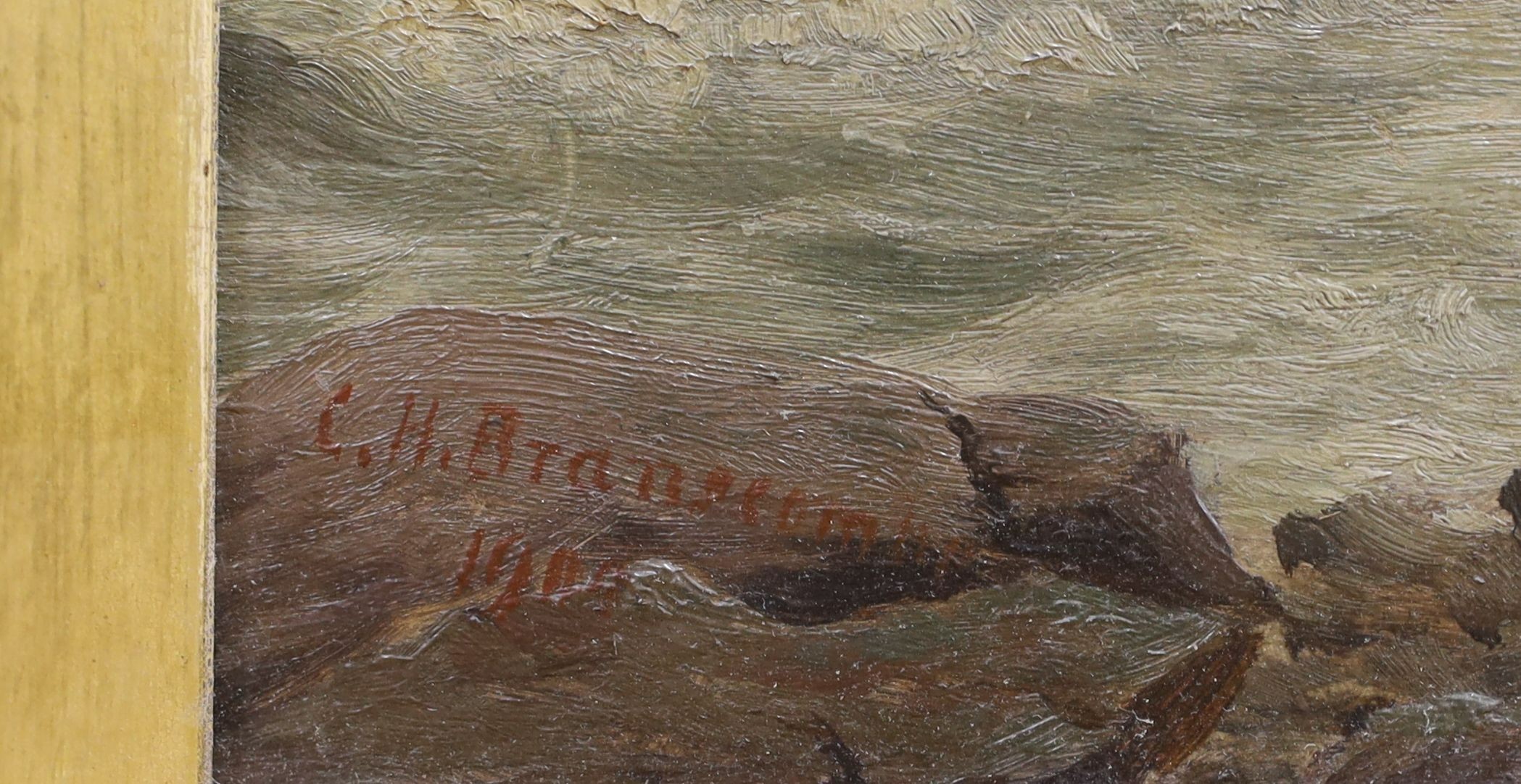 Charles H... Branscombe (act.1891-1922), oil on board, 'Compass Point, Bude', signed and dated 1906, - Image 3 of 4