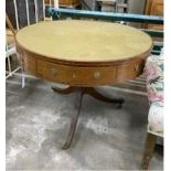 A George IV mahogany drum table, diameter 91cm, height 67cm