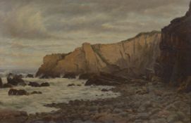 Charles H... Branscombe (act.1891-1922), oil on board, 'Compass Point, Bude', signed and dated 1906,