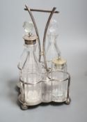 A George V silver four division cruet stand, Cooper Brothers & Sons, Sheffield, 1918, together