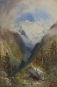 Edward William Andrews (fl.1860-97), watercolour, 'The Jungfrau', signed, titled and dated 1889,
