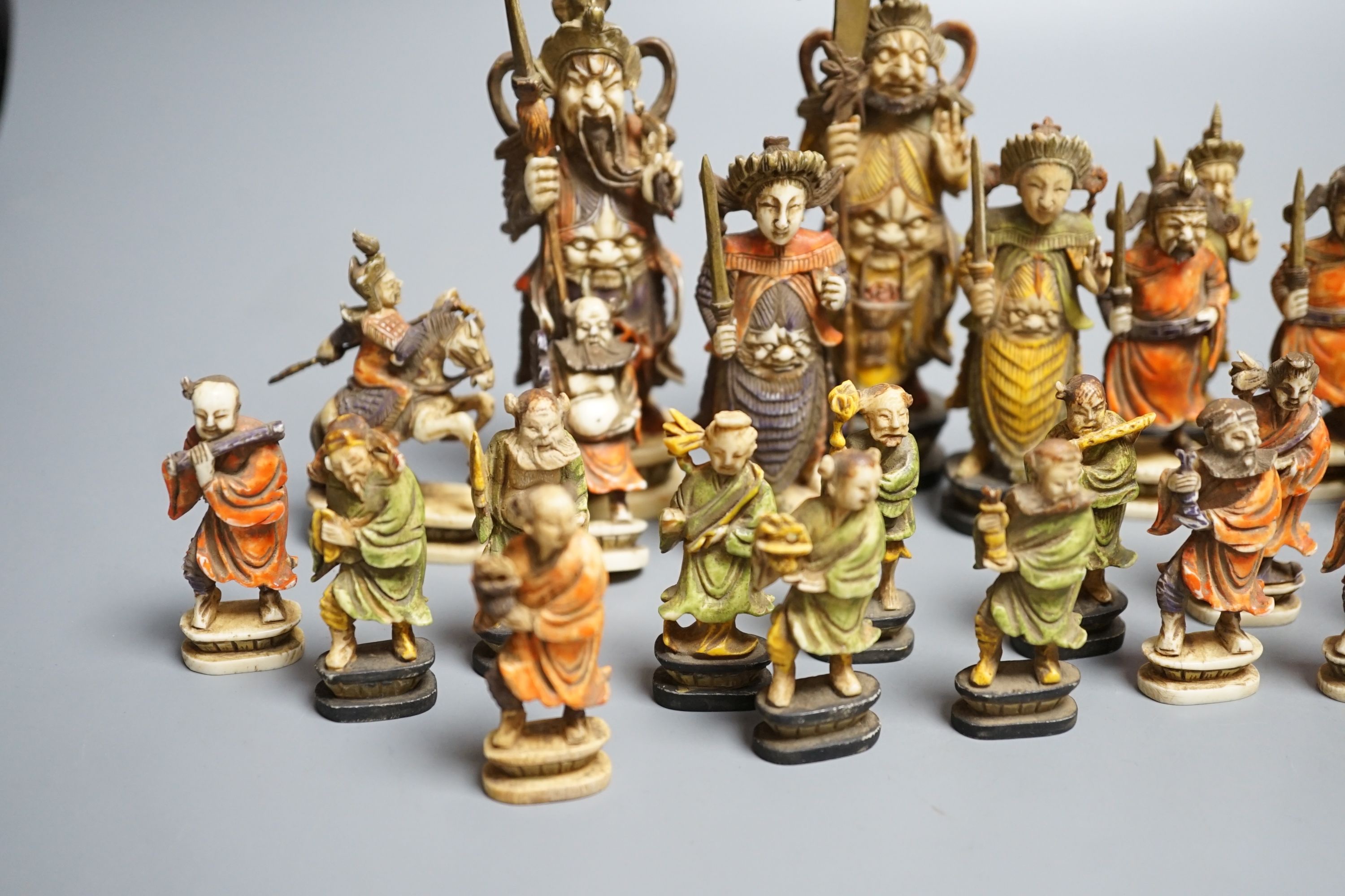 An early 20th century south East Asian stained ivory chess set - Image 2 of 7