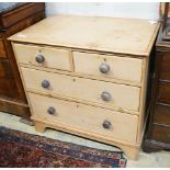 A small Victorian pine chest, width 90cm, depth 56cm, height 87cm