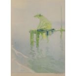 Sir William Russell Flint (1880-1969), colour collotype, 'Clarissa Fishing 1931', signed in