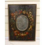 A small 18th century and later rectangular Dutch painted wall mirror