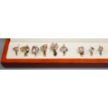 Eight assorted modern 9ct gold and morganite set dress rings and a 925 and gem set ring,9ct gross 22