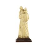 A 17th century French ivory group of a mother and child, ex Hever Castle collection,ex Hever