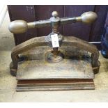 A Victorian cast iron bookpress, width 58cm depth 30cm height 40cm