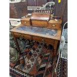 A late Victorian mahogany desk, width 92cm, depth 56cm, height 102cm