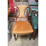 A set of five Victorian rosewood dining chairs