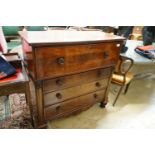 A 19th century mahogany secretaire chest, width 111cm, depth 54cm, height 111cm