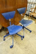 A pair of Italian Marc Berthier Magis chairs, height 92cm