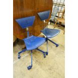 A pair of Italian Marc Berthier Magis chairs, height 92cm